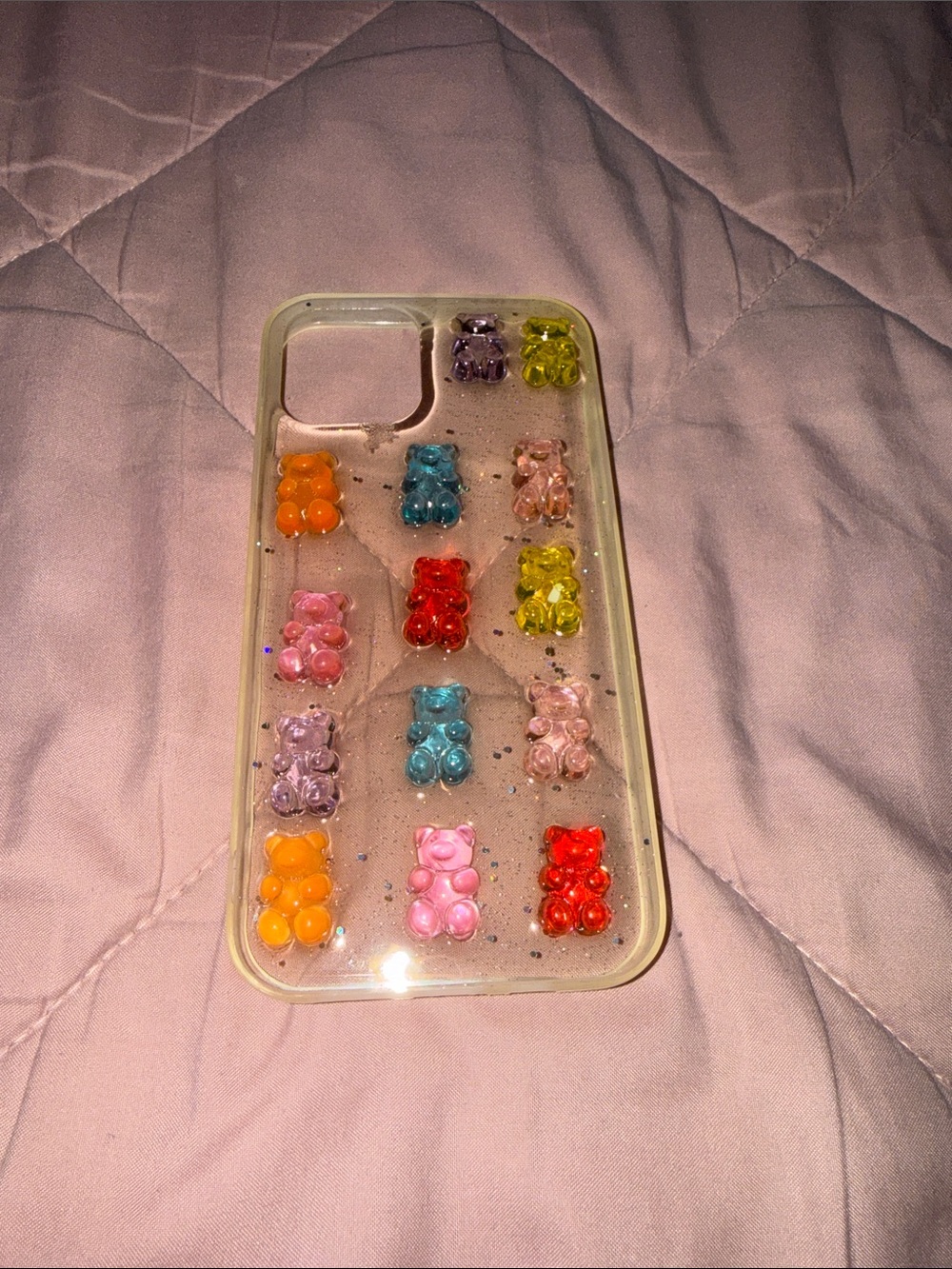 Clear Phone Case with Multicolor Gummy Bear Accents